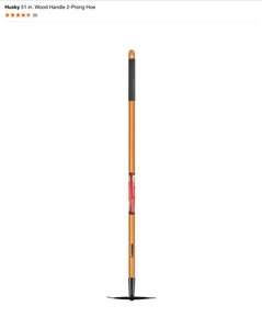 Anvil 47 in. L Wood Handle 14-Tines Garden Bow Rake & Husky 51 in. Wood Handle 2-Prong Hoe. See Pictures