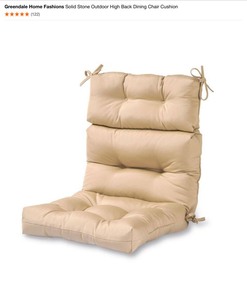 (4) Greendale Home Fashions Solid Stone Outdoor High Back Dining Chair Cushion. See Pictures