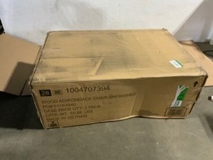 Hampton Bay Unfinished Stationary Wood Outdoor Adirondack Chair (2-Pack). See Pictures