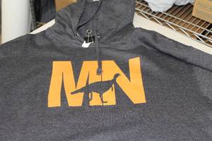 District Pullover Hooded Sweatshirt MN Turkey GreyOrange Print Size XLarge