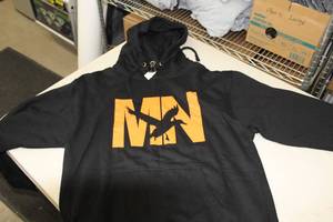 District Pullover Hooded Sweatshirt MN Duck BlackOrange Print Size Medium