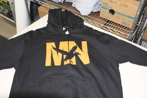 District Pullover Hooded Sweatshirt MN Duck BlackOrange Print Size Large