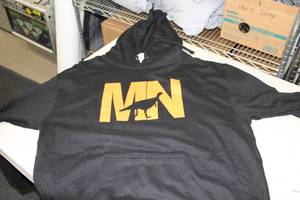District Pullover Hooded Sweatshirt MN Turkey BlackOrange Print Size XLarge