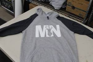 District Pullover Hooded Sweatshirt MN Buck Light GreyDark GreyWhite Print Size Small