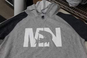 District Pullover Hooded Sweatshirt MN Muskee Light GreyDark GreyWhite Print Size Large