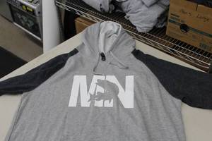 District Pullover Hooded Sweatshirt MN Muskee Light GreyDark GreyWhite Print Size XLarge
