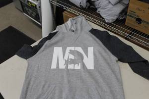 District Pullover Hooded Sweatshirt MN Muskee Light GreyDark GreyWhite Print Size Medium