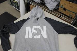 District Pullover Hooded Sweatshirt MN Muskee Light GreyDark GreyWhite Print Size Small