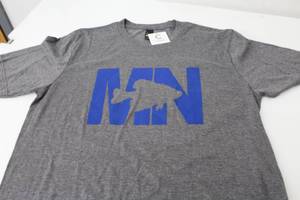 District Short Sleeve T-Shirt MN Crappie GreyBlue Print Size Large
