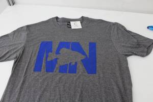 District Short Sleeve T-Shirt MN Crappie GreyBlue Print Size Medium