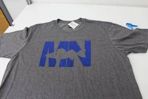 District Short Sleeve T-Shirt MN Walleye GreyBlue Print Size 2XL