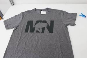 District Short Sleeve T-Shirt MN Bass Light GreyBlack Print Size Medium