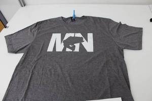 District Short Sleeve T-Shirt MN Bass Dark GreyWhite Print Size Large