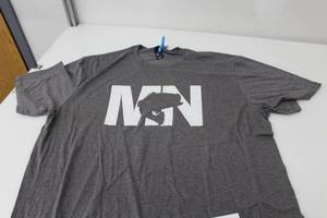 District Short Sleeve T-Shirt MN Bass Dark GreyWhite Print Size 2XL