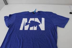 District Short Sleeve T-Shirt MN Crappie BlueWhite Print Size Medium