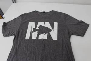 District Short Sleeve T-Shirt MN Crappie Dark GreyWhite Print Size Small