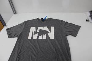 District Short Sleeve T-Shirt MN Crappie Dark GreyWhite Print Size Large