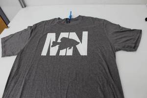 District Short Sleeve T-Shirt MN Crappie Dark GreyWhite Print Size XL