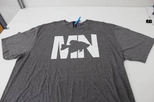 District Short Sleeve T-Shirt MN Crappie Dark GreyWhite Print Size 2XL