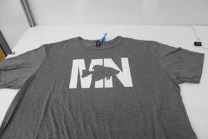 District Short Sleeve T-Shirt MN Crappie Dark GreyWhite Print Size 3XL