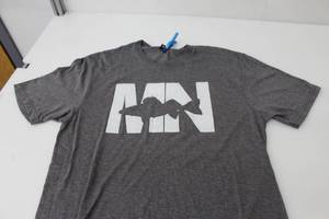 District Short Sleeve T-Shirt MN Walleye Dark GreyWhite Print Size Small