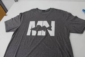 District Short Sleeve T-Shirt MN Walleye Dark GreyWhite Print Size Medium