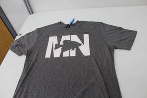 District Short Sleeve T-Shirt MN Crappie Dark GreyWhite Print Size Large