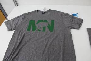 District Short Sleeve T-Shirt MN Bass GreyGreen Print Size Large
