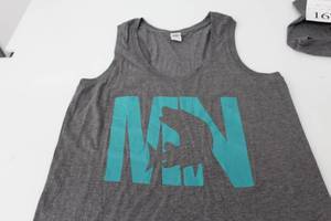 District Tank Top Womens MN Northern Dark GreyTurquiose Print Size Large