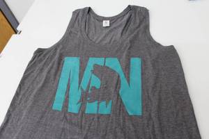 District Tank Top Womens MN Northern Dark GreyTurquiose Print Size XL