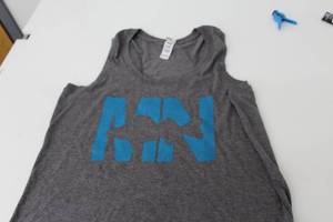 District Tank Top Womens MN Walleye Dark GreyBlue Print Size Medium