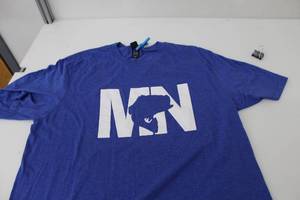 District Short Sleeve T-Shirt MN Bass BlueWhite Print Size XL