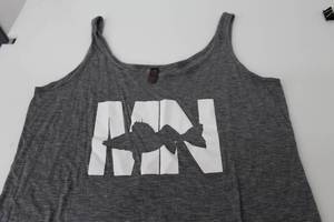 District Tank Top Womens MN Walleye Dark GreyWhite Print Size 2XL