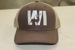 Richardson Sports Snapback Trucker Cap WI Buck BrownTanWhite Print
