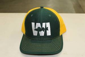 Richardson Sports Snapback Trucker Cap WI Walleye GreenYellowWhite Print