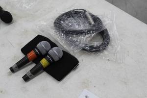 lot 630 image: Lot of (2) Nady Audio Starpower SP-9 Microphones with Cables and Case