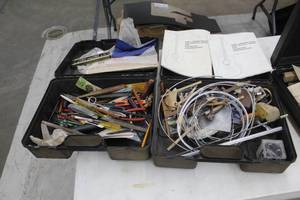lot 676 image: Lot of (2 Plastic Cases) Assorted Guitar Making Tools and Parts
