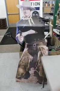 lot 657 image: John Wayne Cardboard Cutout Display Stand