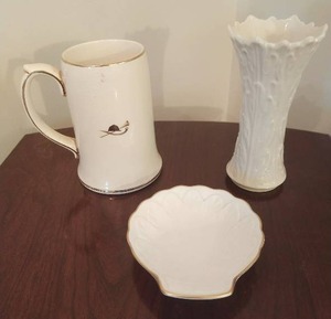 lot 50 image: Lennox Vase and Royal Worcester plate and beer mug
