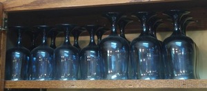lot 76 image: 16 assorted blue stem glasses