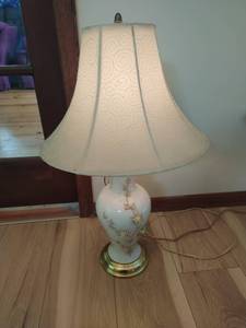 lot 99 image: Ceramic table lamp with fabric shade