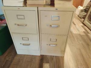 lot 220 image: Pair Of Two Drawer Filing Cabinets