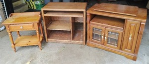 lot 246 image: Three Pieces Of Wood Furniture