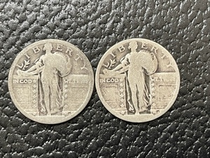 2 Standing Liberty Silver Quarters