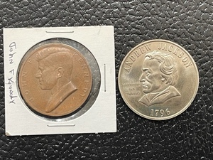 John F. Kennedy & Andrew Jackson Tokens