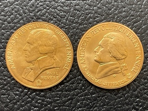 Paul Revere and Thomas Jefferson Tokens