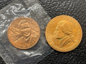George W. Bush and Thomas Jefferson Tokens