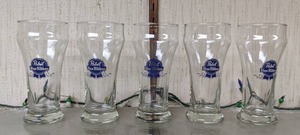 lot 44 image: Set of 5 Vintage Pabst Blue Ribbon Beer Glasses