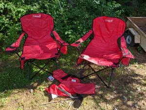 lot 314 image: Set of 2 Red Coleman Cooler Quad Chairs