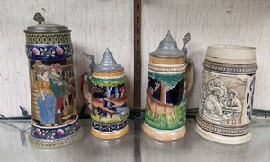lot 277 image: Lot of 4 Beer Steins Made in Germany and Others 